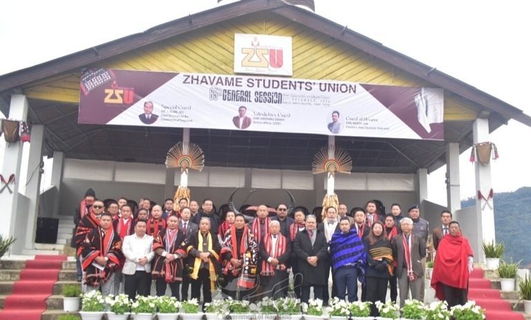 Nagaland Chief Secretary, Dr J Alam IAS graced the 65th general session of the Zhavame Students’ Union held at Public Amphitheatre, Pame Tsude, Zhavame village of Phek on December 21. (DIPR Photo)